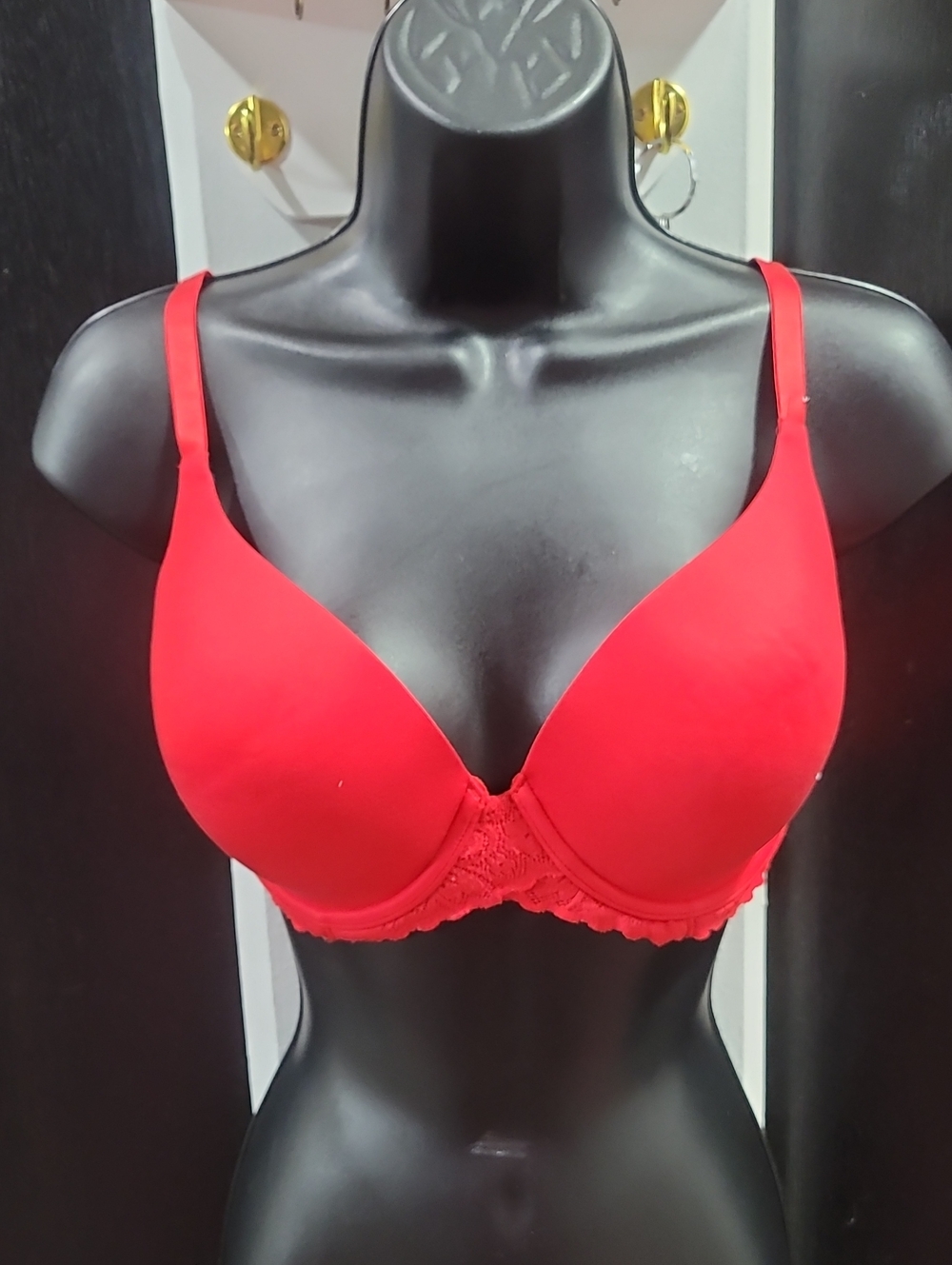 aerie Red Lace-Trim T-Shirt Bra